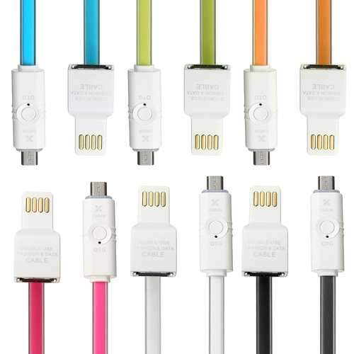 Double Side Plus 100cm USB2.0 To Micro USB Charging Data With OTG Adapter Cable