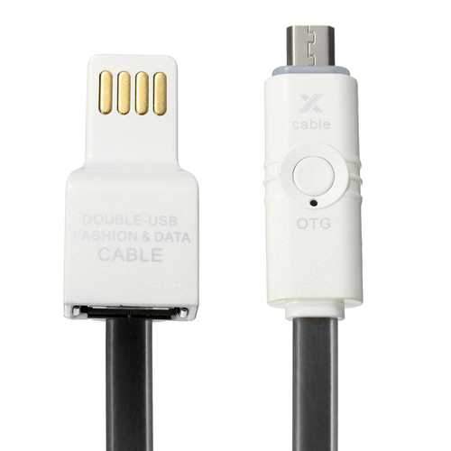 Double Side Plus 100cm USB2.0 To Micro USB Charging Data With OTG Adapter Cable