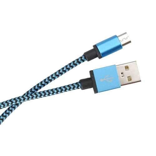 Nylon Braided Wire 2m Micro USB 2.0 Charging Data Cable For Android Mobile Phone
