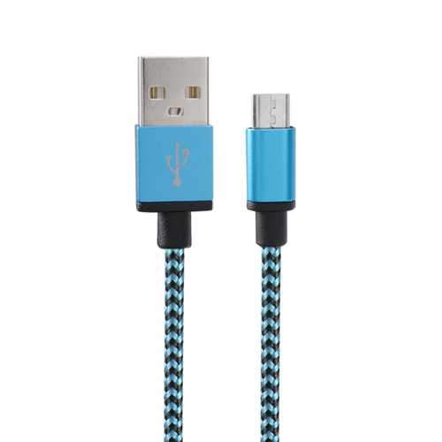 Nylon Braided Wire 2m Micro USB 2.0 Charging Data Cable For Android Mobile Phone