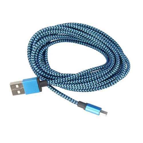 Nylon Braided Wire 2m Micro USB 2.0 Charging Data Cable For Android Mobile Phone