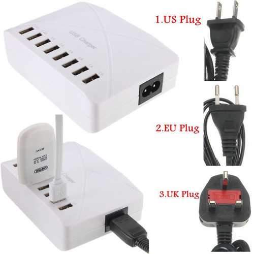 High Speed 8 Ports USB Charger Hub AC Power Adapter Socket Splitter UK US EU Plug For iPhone Samsung