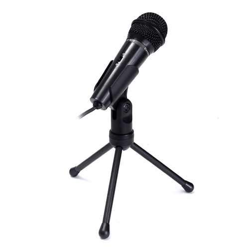 3.5mm Condenser Microphone Mic Recording Stand For PC Laptop Desktop YY Skype