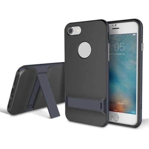 Rock Beveled Kickstand TPU PC Case For iPhone 7