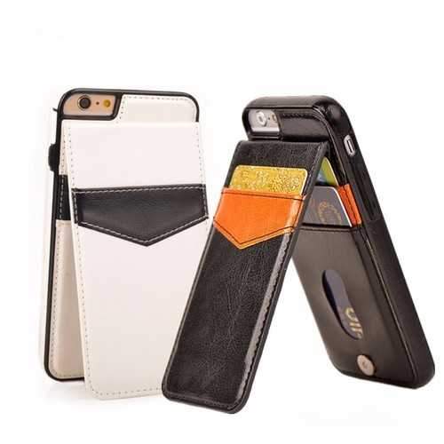 Card Holder PU Leather Shockproof Case For iPhone 7