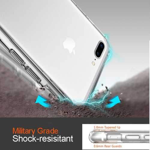 Shockproof Dustproof Soft Transparent Case With Dust Plug For iPhone 7 & 8