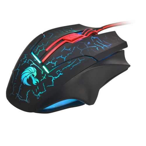 HXSJ H800 Fire Bird 6D 5500 DPI Colorful Backlight Wired Optical Gaming Mouse