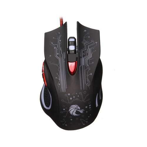 HXSJ H700 Fire Bird 6D 5500 DPI Colorful Backlight Wired Portable Optique Gaming Mouse