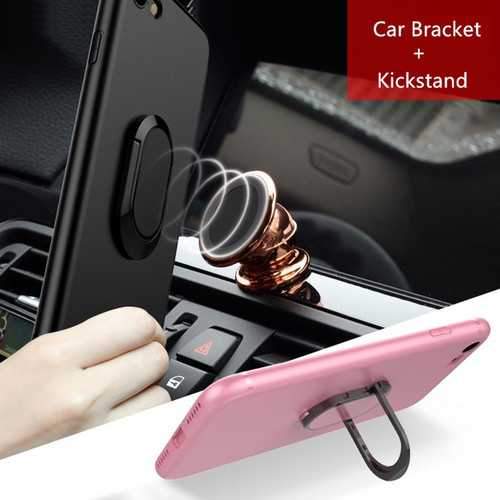 Bakeey 360 Adjustable Metal Ring Kickstand Magnetic Frosted Soft TPU Case for iPhone 7/8 4.7 Inch