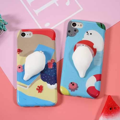 Bakeey Cartoon 3D Squishy Squeeze Slow Rising Polar Bear Seal Soft TPU Case for iPhone 7/8/7Plus