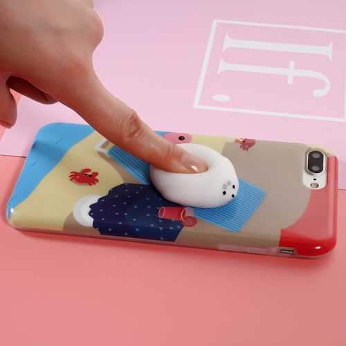 Bakeey Cartoon 3D Squishy Squeeze Slow Rising Polar Bear Seal Soft TPU Case for iPhone 7/8/7Plus