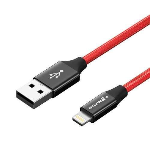BlitzWolf AmpCore Turbo BW-MF9 2.4A Braided Lightning Charging Data Cable 3ft with MFi for iPhone 8 Plus X