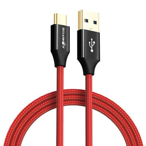BlitzWolf AmpCore Turbo BW-TC10 3A Braided Durable USB 3.0 to Type-C Charging Data Cable 6ft/1.8m