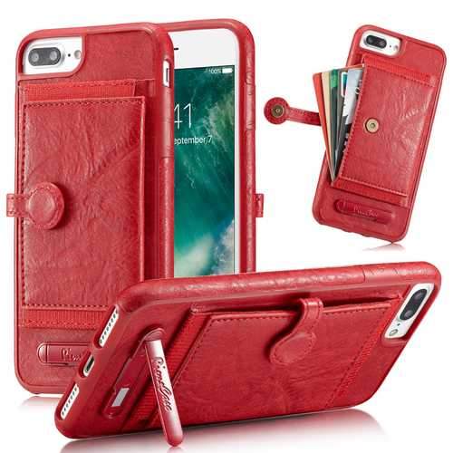 Multifunction Card Slot Bracket PU Leather Shockproof Case for iPhone 8