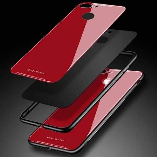 Bakeey Tempered Glass Mirror Back TPU Frame Protective Case for iPhone X/7/8 7Plus/8Plus 6/6s Plus