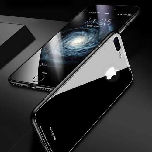 Bakeey Tempered Glass Mirror Back TPU Frame Protective Case for iPhone X/7/8 7Plus/8Plus 6/6s Plus