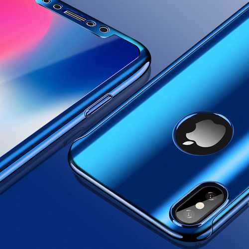 Bakeey Plating 360 Full Body Case+Tempered Glass Film For iPhone XR/XS/XS Max/X/8/8 Plus/7/7 Plus/6s/6s Plus/6/6 Plus