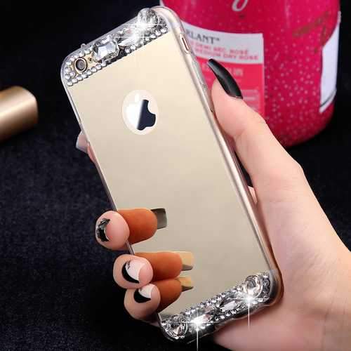 KISSCASE Diamond Glitter Clear Mirror Cover Case for iPhone X 7/7Plus