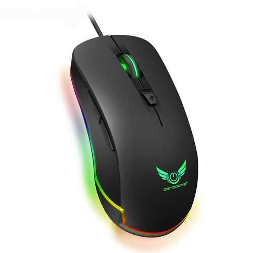 Zerodate S600 4800DPI 6 Buttons Gaming Mouse RGB Backlit USB Wired Mouse Optical  Mice For Game