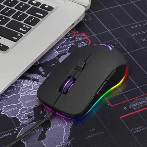 Zerodate S600 4800DPI 6 Buttons Gaming Mouse RGB Backlit USB Wired Mouse Optical  Mice For Game