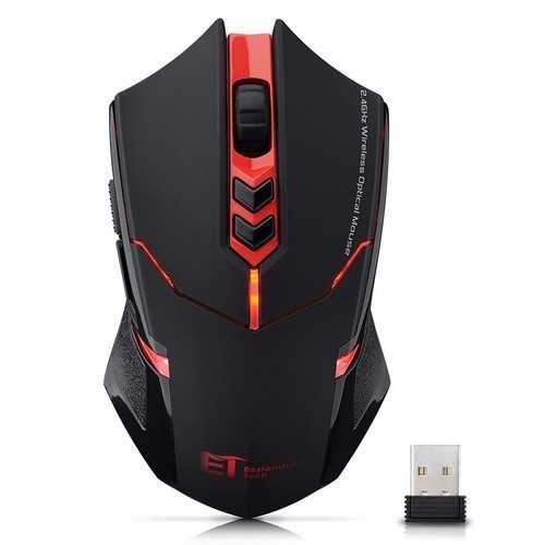 2.4G 2400DPI Adjustable Wireless Gaming Mouse 7 Buttons Backlight Quiet Mouse