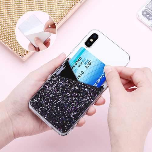 FLOVEME Credit Card Holder Purse Pocket Bag Leather Pouch for iPhone Xiaomi Phone