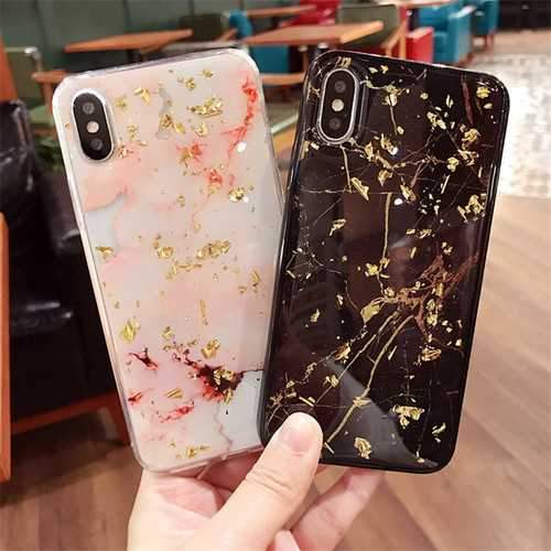 Glitter Glossy Bling Marble Soft TPU Protective Case for iPhone X 6/6s Plus/7/8 Plus