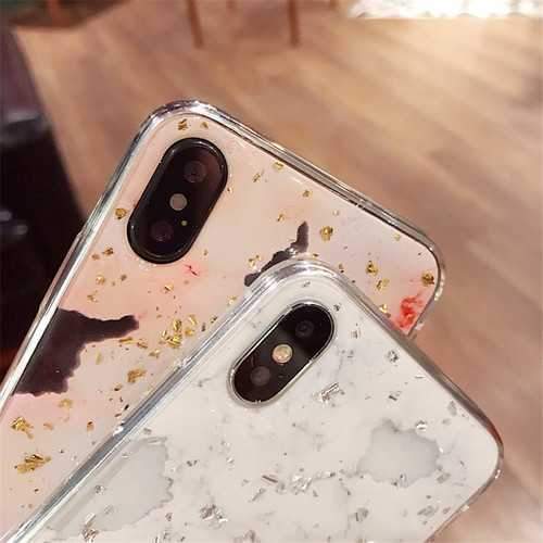 Glitter Glossy Bling Marble Soft TPU Protective Case for iPhone X 6/6s Plus/7/8 Plus