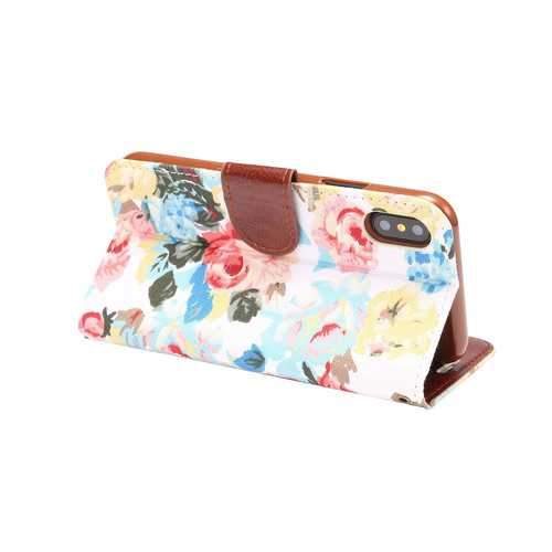 Bakeey Flower Cloth Card Slot Flip Bracket Protective Case for iPhone X/6/6S Plus/7/8 Plus