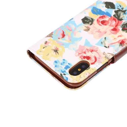 Bakeey Flower Cloth Card Slot Flip Bracket Protective Case for iPhone X/6/6S Plus/7/8 Plus