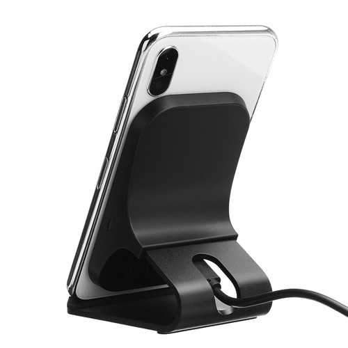 Universal Metal 10W Fast Qi Wireless Charging Dock Desktop Holder Stand for iPhone 8 X Mobile Phone