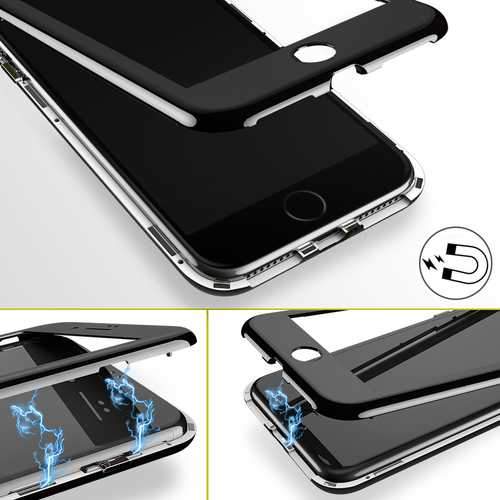 Bakeey Plating Magnetic Adsorption Full Body Protective Case with Tempered Glass Screen Protector For iPhone 7/7 Plus/8/8 Plus