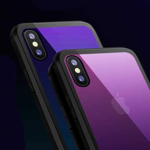 Bakeey Gradient Color Scratch Resistant Tempered Glass Protective Case For iPhone X/8/8 Plus/7/7 Plus/6s/6s Plus/6/6 Plus