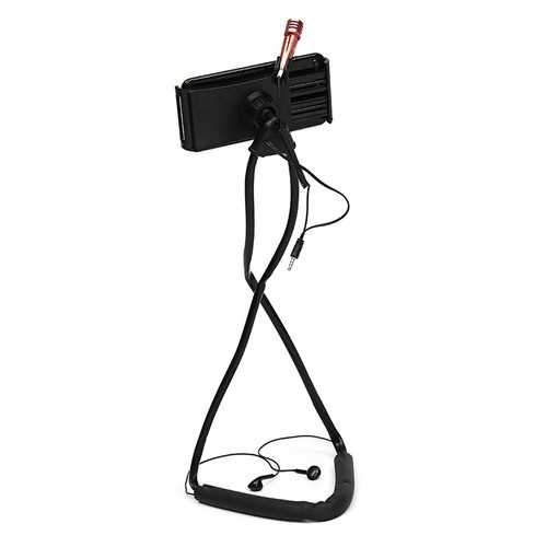 Bakeey Earphone + Microphone Neck Hanging Phone Stand Lazy Holder for iPhone Xiaomi Mobile Phone