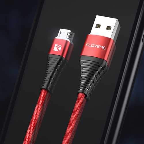 FLOVEME LED Light 2.1A Micro USB Fast Charing Data Cable 1M For Samsung S7 S6 Xiaomi Redmi Note 5