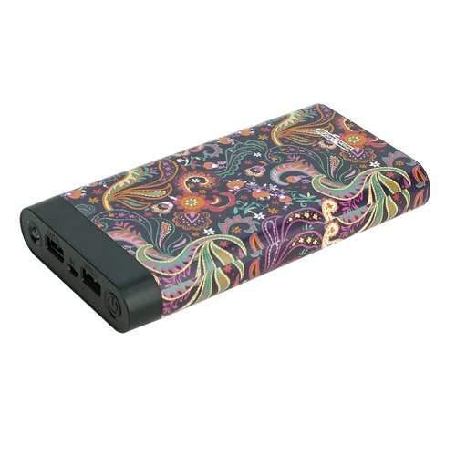 InstaCHARGE 16000mAh Dual USB Power Bank Portable Battery Charger Paisley