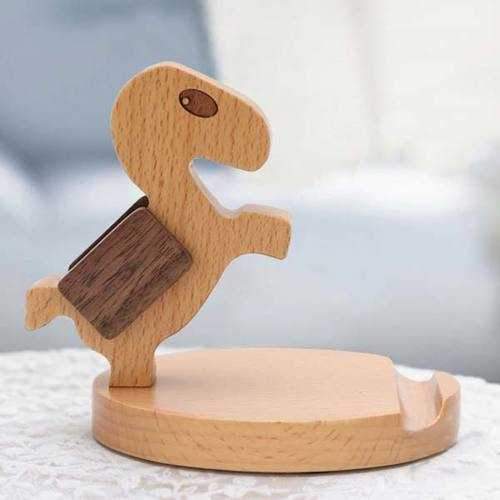 Lovely Wooden Horse Coin Can Phone Stand Holder For Cell Phone