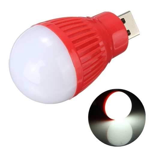 Portable 5W USB LED Ball Desk Reading Light Camp Lamp Bulb For PC Laptop 5V