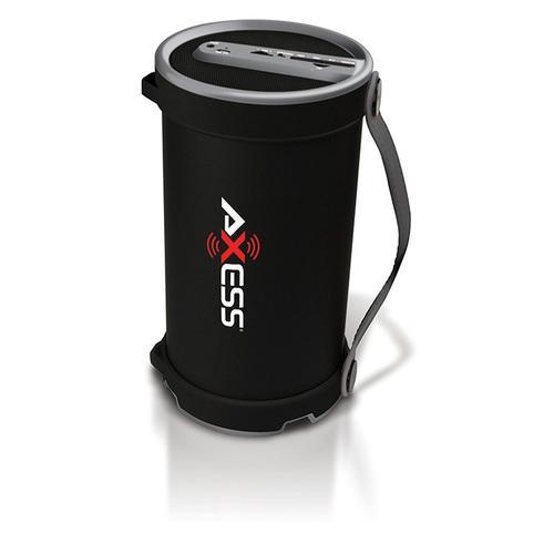 Axess Grey Portable Bluetooth IndoorOutdoor 2.1 HiFi Cylinder Loud Speaker with BuiltIn 4 Inch Sub