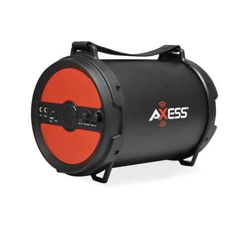 AXESS Portable Bluetooth 2.1 Hi-Fi Cylinder Loud Speaker Built-In 6" Sub Red